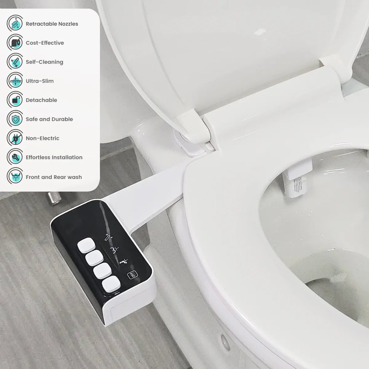 Bidet Ultra Slim Toilet Seat Attachment