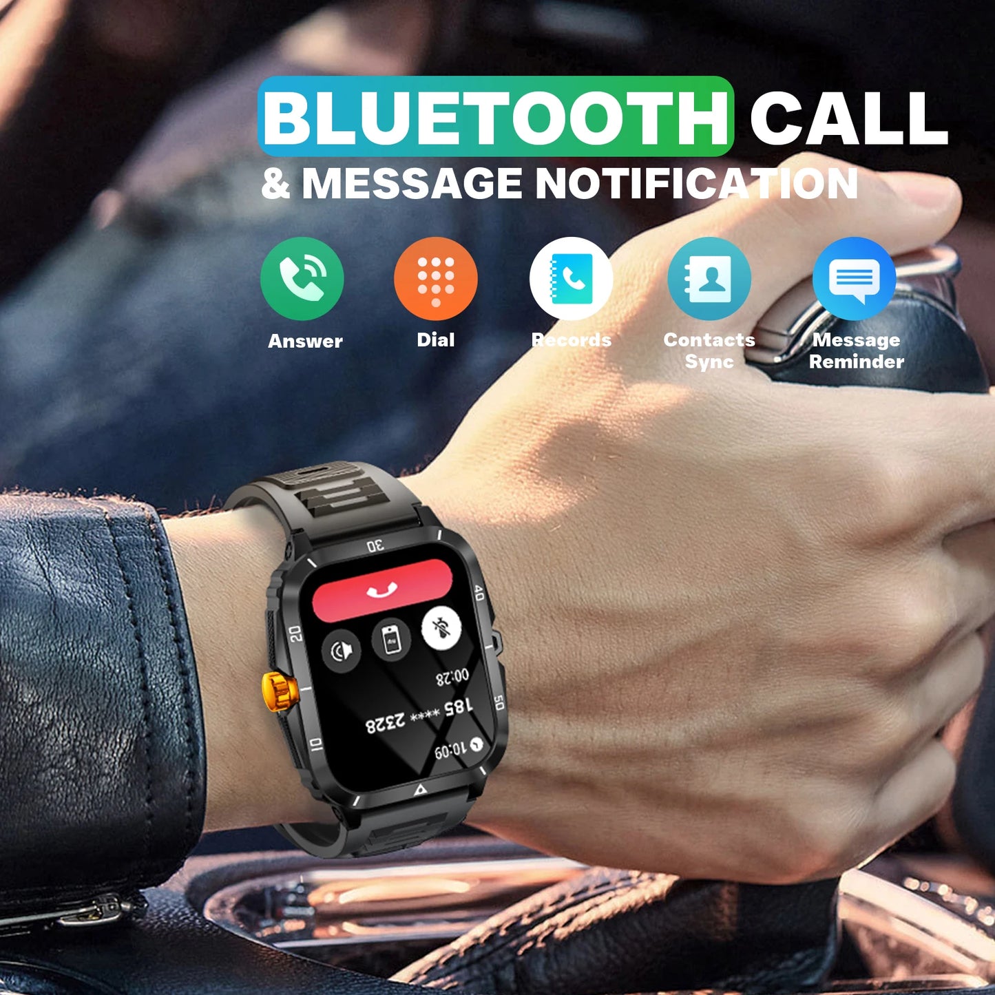 Smart Watch 3ATM Waterproof Heart Rate Blood Pressure