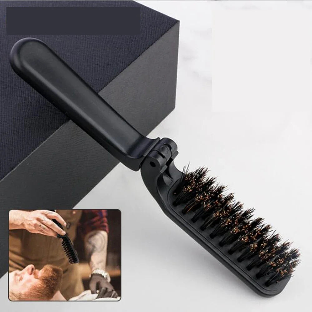 Boar Bristle Sandalwood Beard Comb Pocket Hair Brush