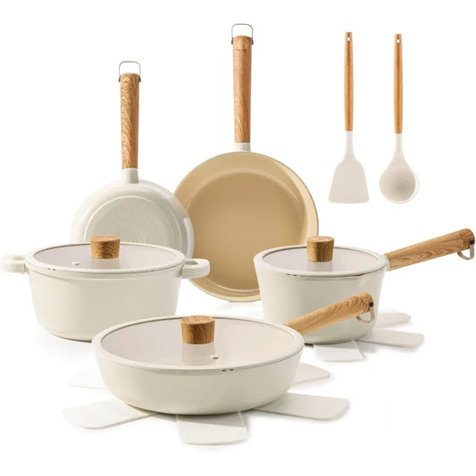 Ceramic Nonstick Pots and Pans Set 14pcs