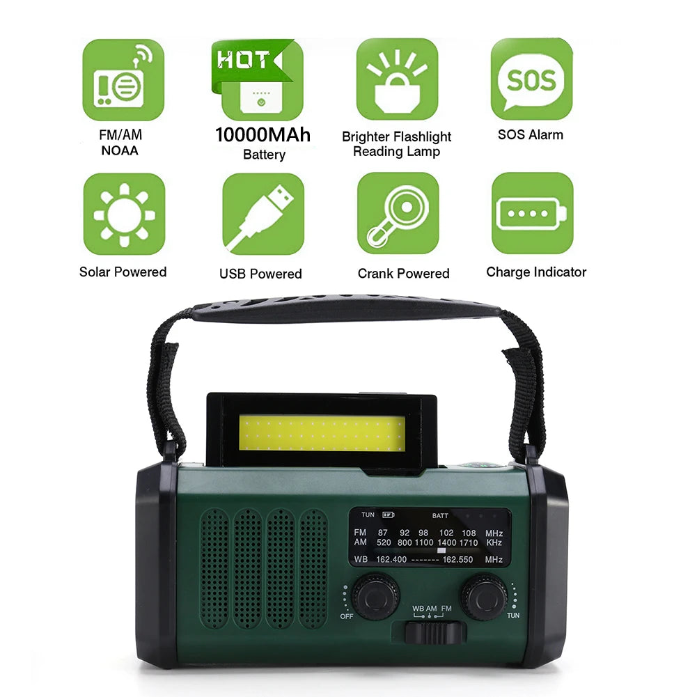 AM/FM/NOAA Solar Weather Flashlight Emergency Radio