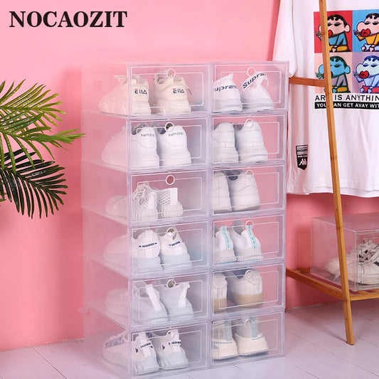 6pcs/Set Plastic Shoes Case with Transparent Drawers