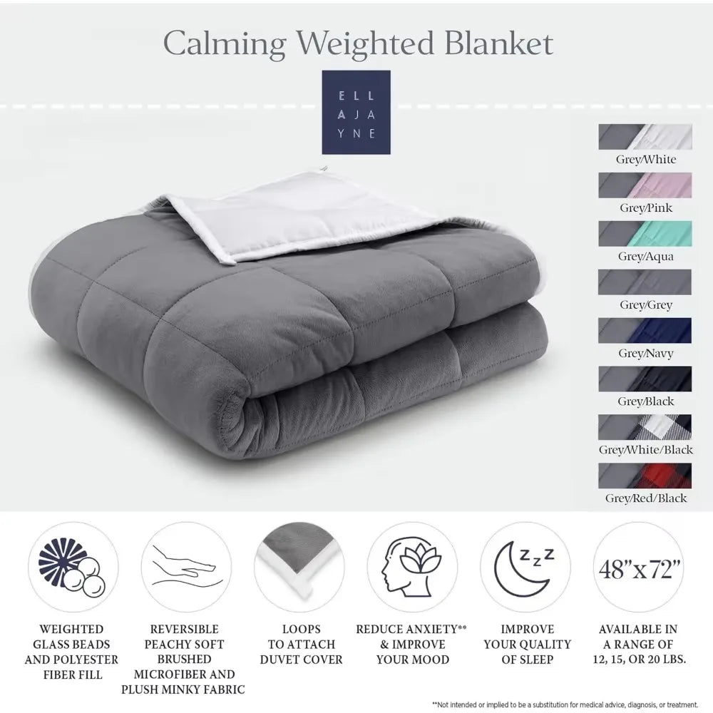 Deluxe Reversible Weighted Blanket, 20 lbs Adult