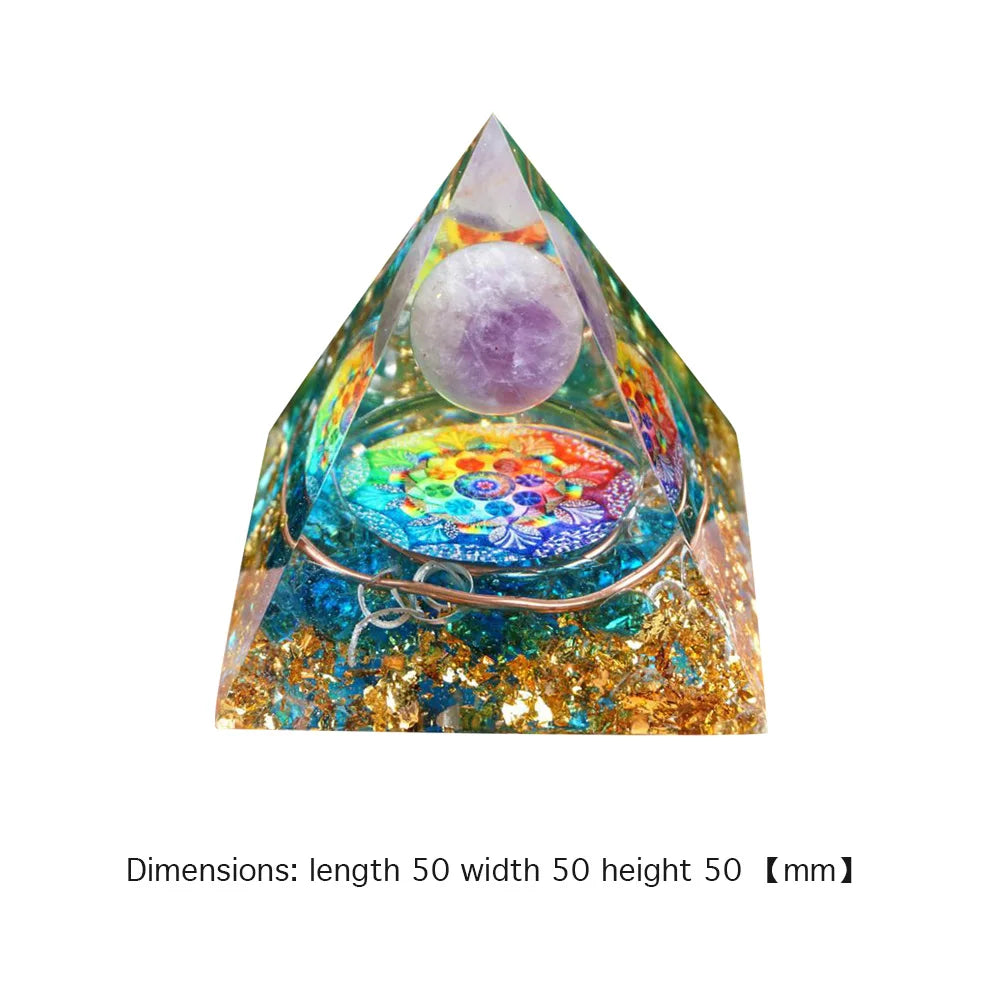 Orgone Pyramid Meditation Crystal Stone Energy Generator