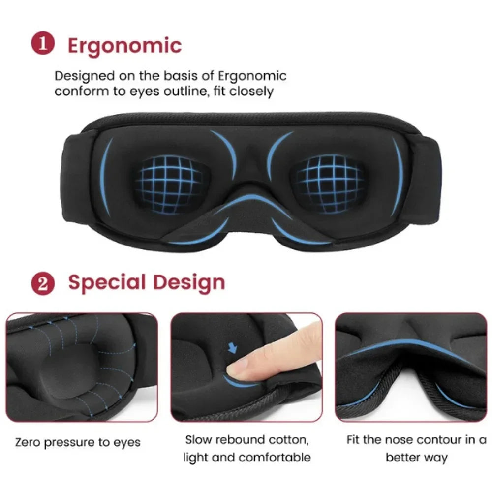 3D light-blocking sleep eye mask