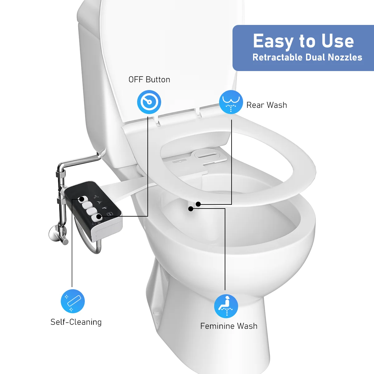 Bidet Ultra Slim Toilet Seat Attachment