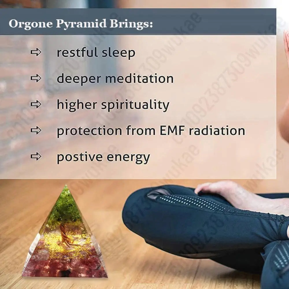 Orgone Pyramid Meditation Crystal Stone Energy Generator