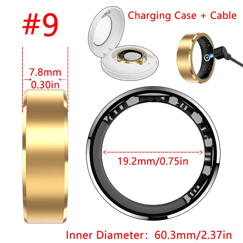 Smart Ring With Charging Compartment Multifunction Monitor