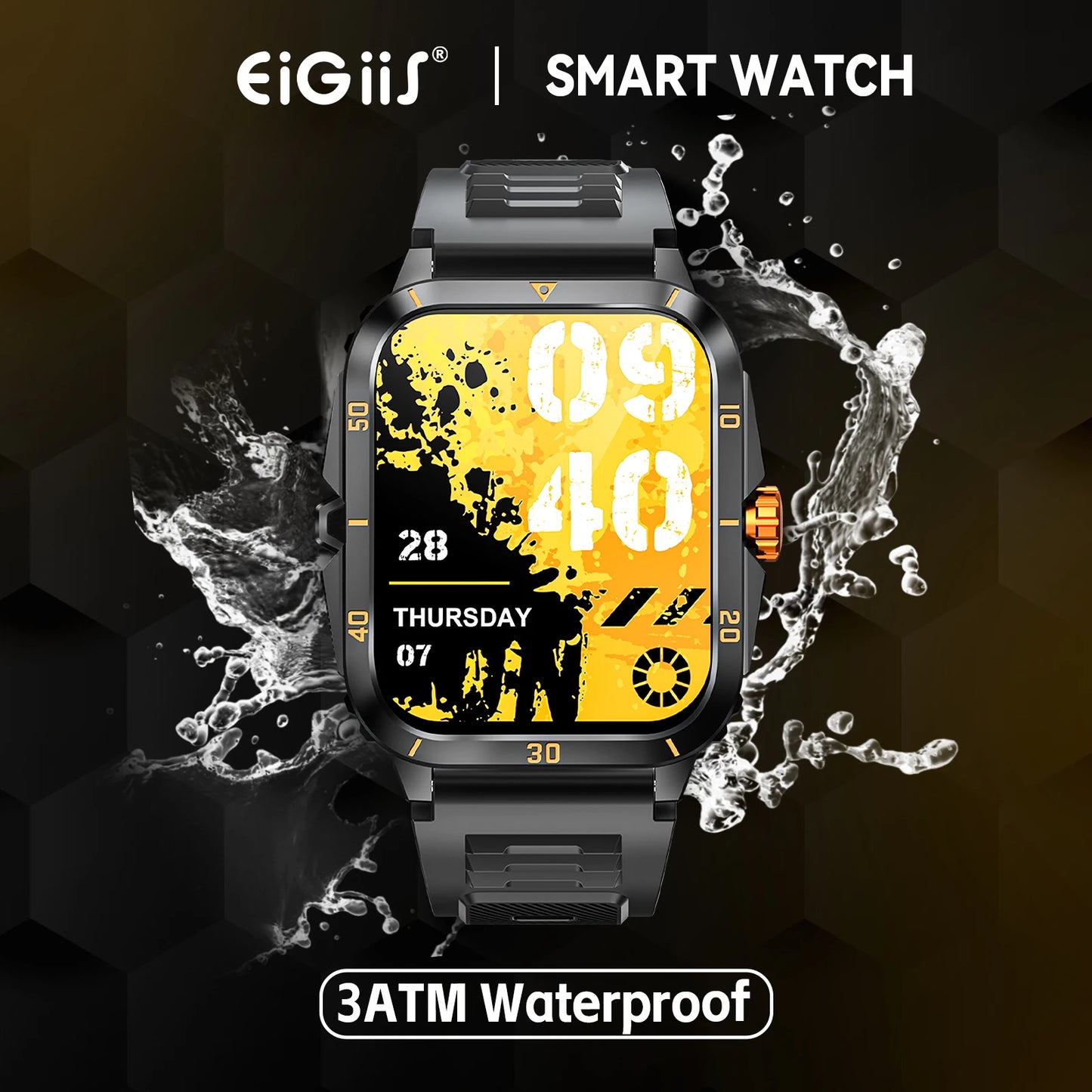 Smart Watch 3ATM Waterproof Heart Rate Blood Pressure