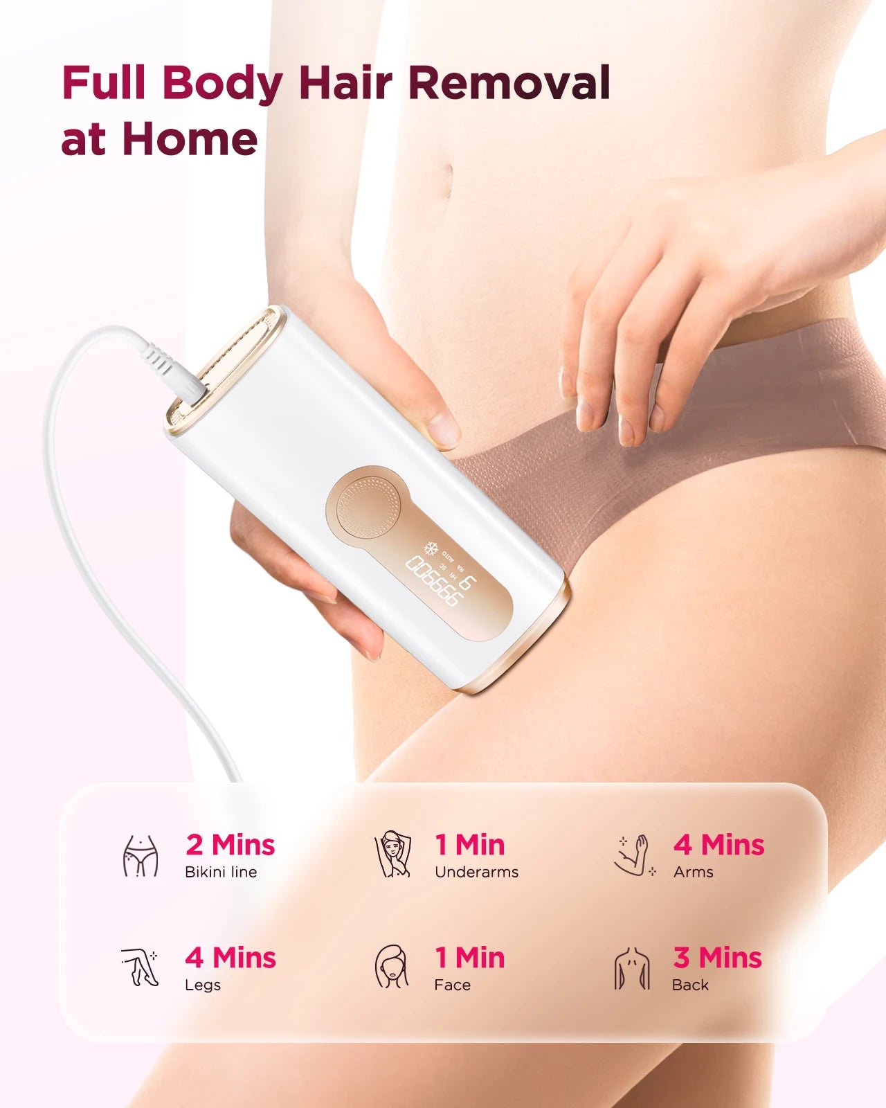 Flash Laser Epilator Hair Removal Body Bikini Facial