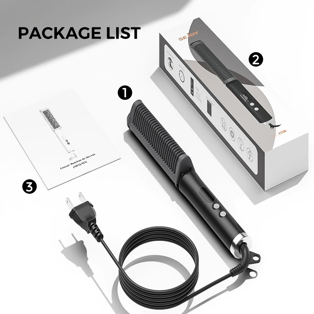 Portable Hair Straightener Electric Quick Curler Comb