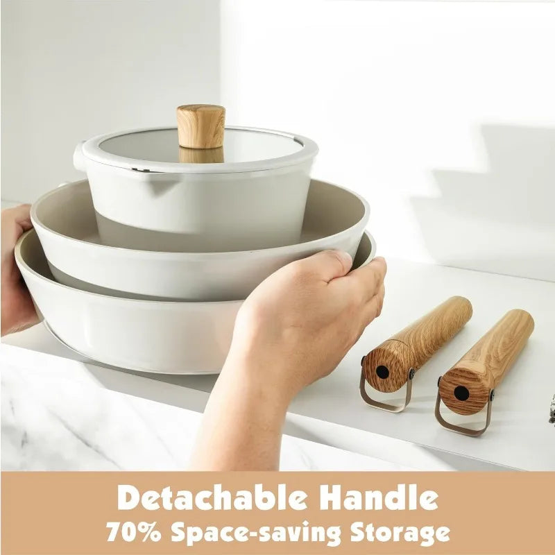 Ceramic Nonstick Pots and Pans Set 14pcs