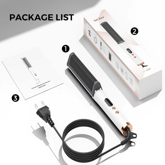 Portable Hair Straightener Electric Quick Curler Comb