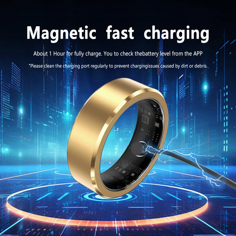 Smart Ring With Charging Compartment Multifunction Monitor