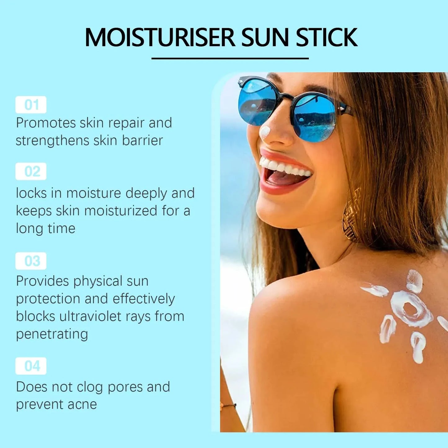 Moisturizing SPF50 Sunscreen Stick Matte & Hydrating